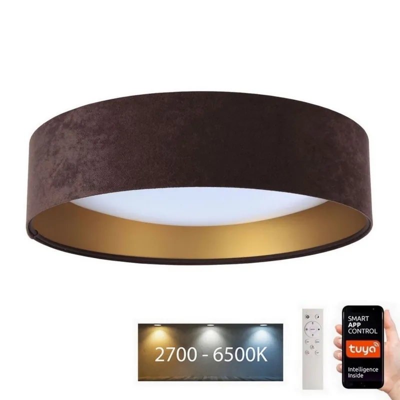 Objednat Nyní LED Stmívatelné stropní svítidlo SMART GALAXY LED/24W/230V pr. 45 cm 2700-6500K Wi-Fi Tuya hnědá/zlatá + dálkové ovládání