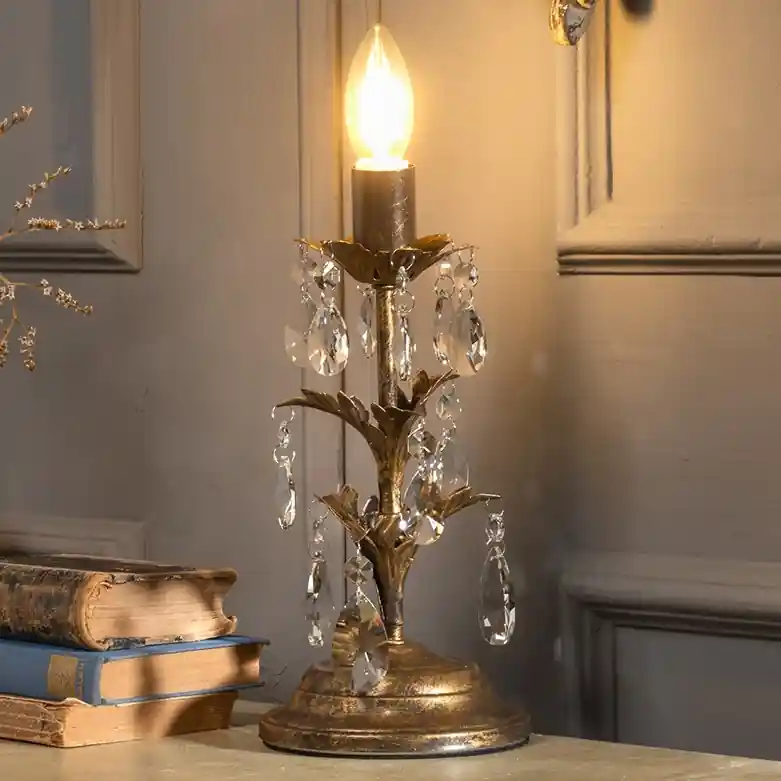 ONLI - Stolní lampa TERESA 1xE14/6W/230V bronzová Nová Kolekce