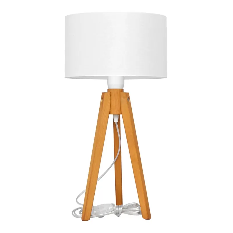 Ověřený Stolní lampa ALBA 1xE27/15W/230V bílá/dub
