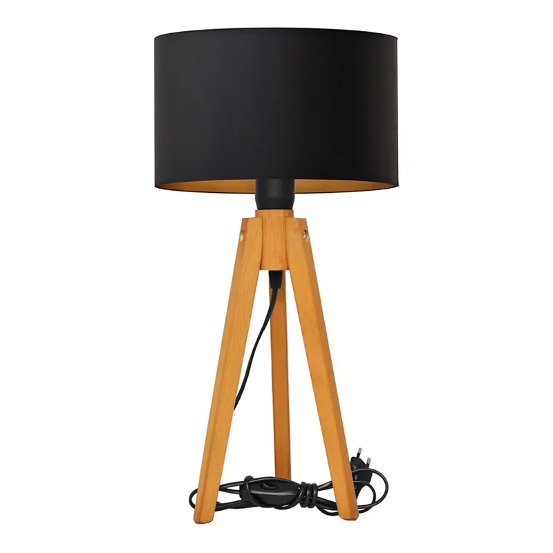 Akční Nabídka Stolní lampa ALBA 1xE27/15W/230V černá/zlatá/dub