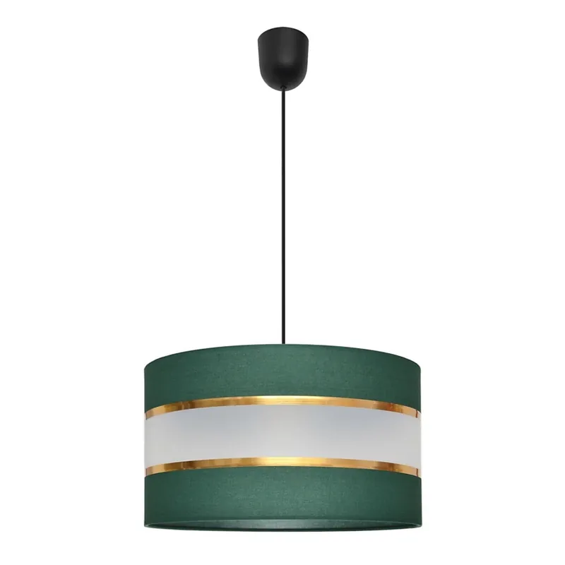Cenově Výhodný Lustr na lanku HELEN 1xE27/15W/230V pr. 35 cm zelená/zlatá