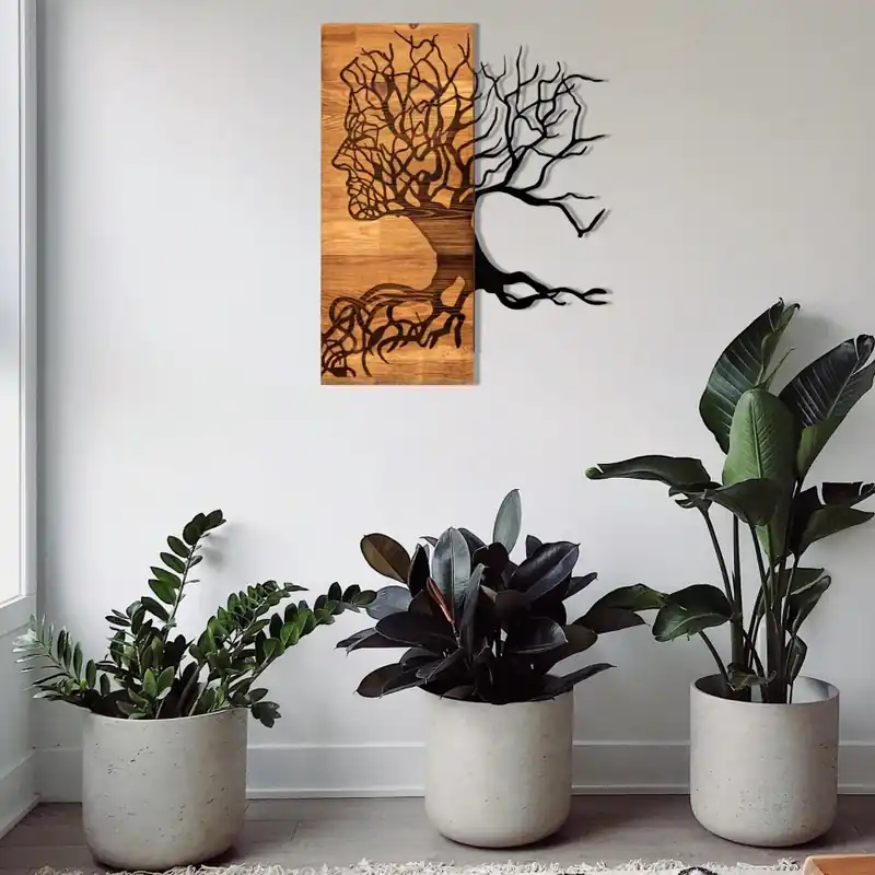 Jen Po Omezenou Doba Nástěnná dekorace 45x58 cm strom života dřevo/kov