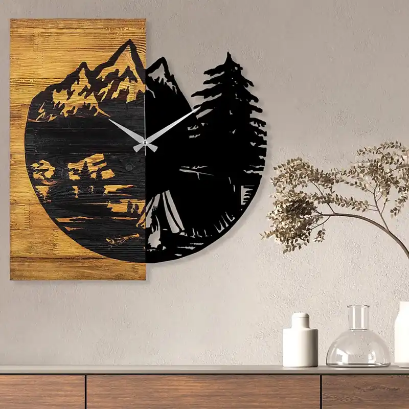 Kup Teď Nástěnné hodiny 56x58 cm 1xAA dřevo/kov