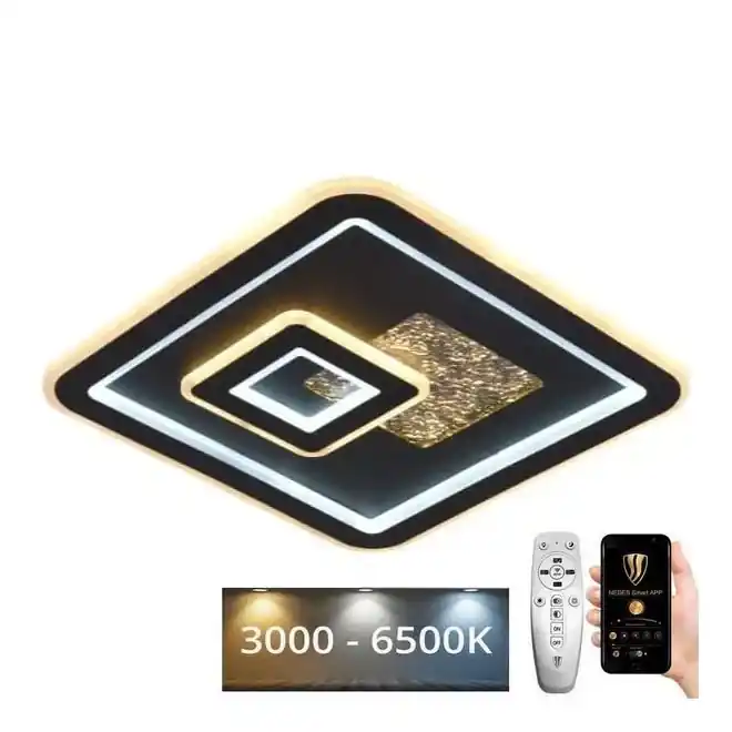 Akční Nabídka LED Stmívatelné stropní svítidlo LED/110W/230V 3000-6500K černá + dálkové ovládání