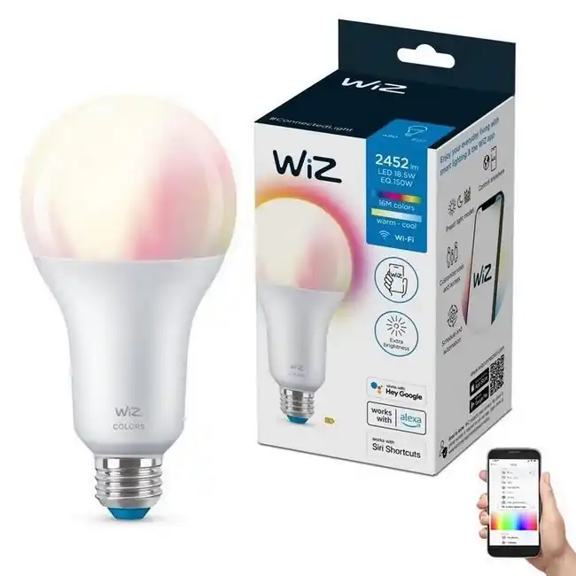 LED RGBW Stmívatelná žárovka A80 E27/18,5W/230V 2200-6500K CRI 90 Wi-Fi - WiZ Bezpečná Platba
