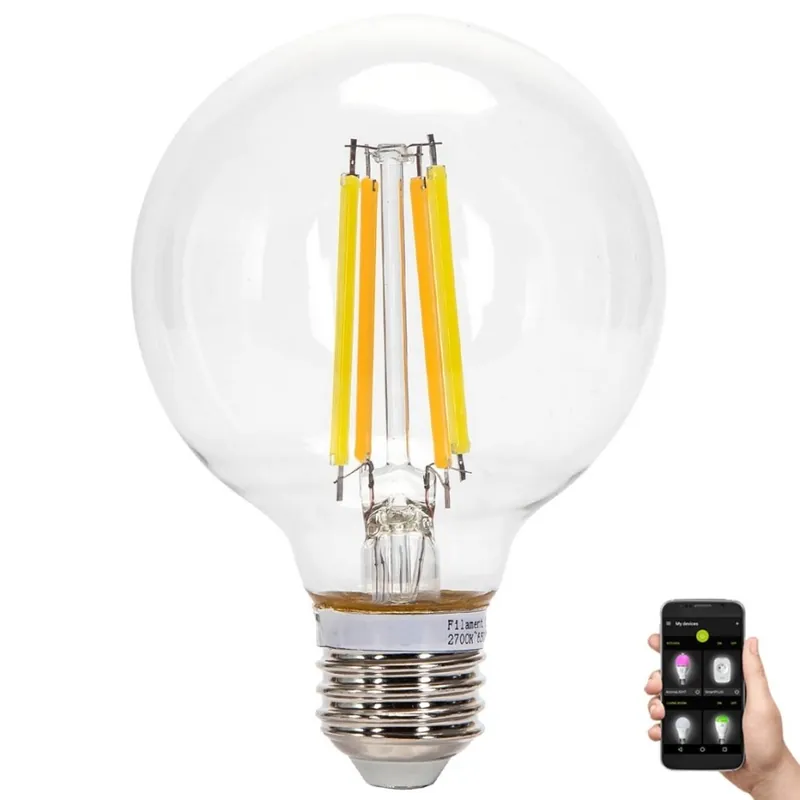 Bezpečná Platba LED Stmívatelná žárovka FILAMENT MESH Smart G80 E27/6W/230V 2700-6500K - Aigostar