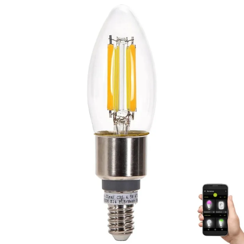LED Stmívatelná žárovka FILAMENT MESH Smart C35 E14/4,5W/230V 2700-6500K - Aigostar Odeslání Ihned