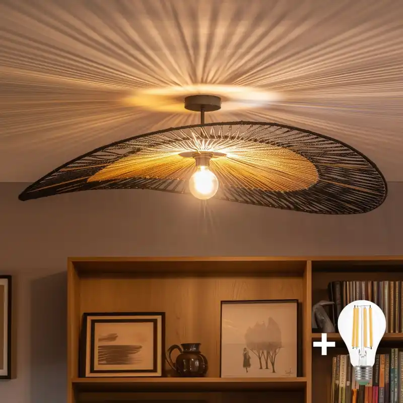 Brilagi - LED Přisazený lustr CERIA BOHO 1xE27/60W/230V pr. 100 cm černá/hnědá Ihned K Objednání