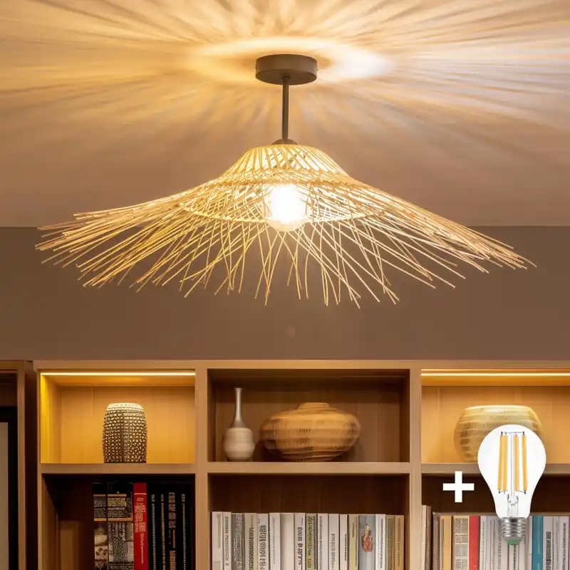 Brilagi - LED Přisazený lustr CERIA BOHO 1xE27/60W/230V pr. 70 cm černá/béžová Nízká Cena