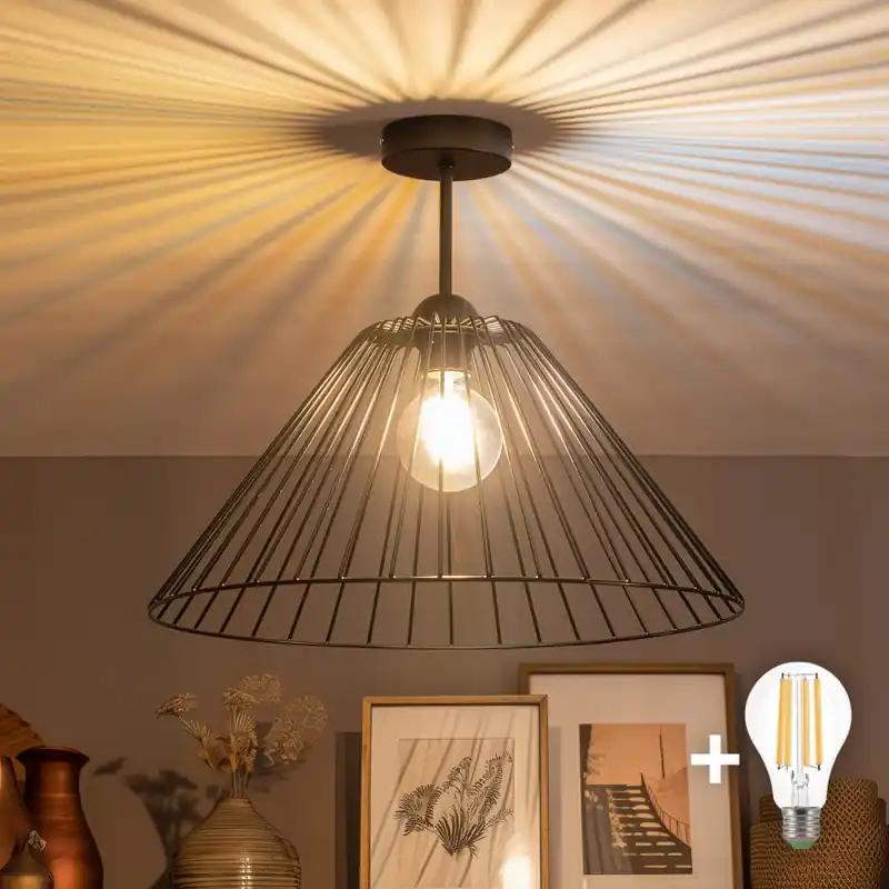 Brilagi - LED Přisazený lustr CERIA WIRE 1xE27/60W/230V pr. 45 cm černá Nakupujte Hned