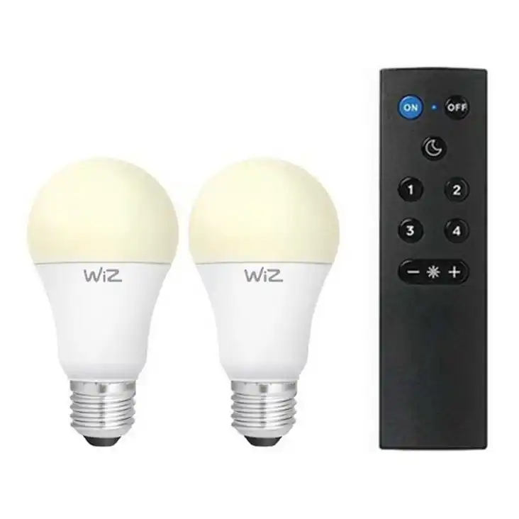 Must-Have SADA 2x LED Stmívatelná žárovka A60 E27/9W/230V 2700K Wi-Fi + dálkové ovládání - WiZ