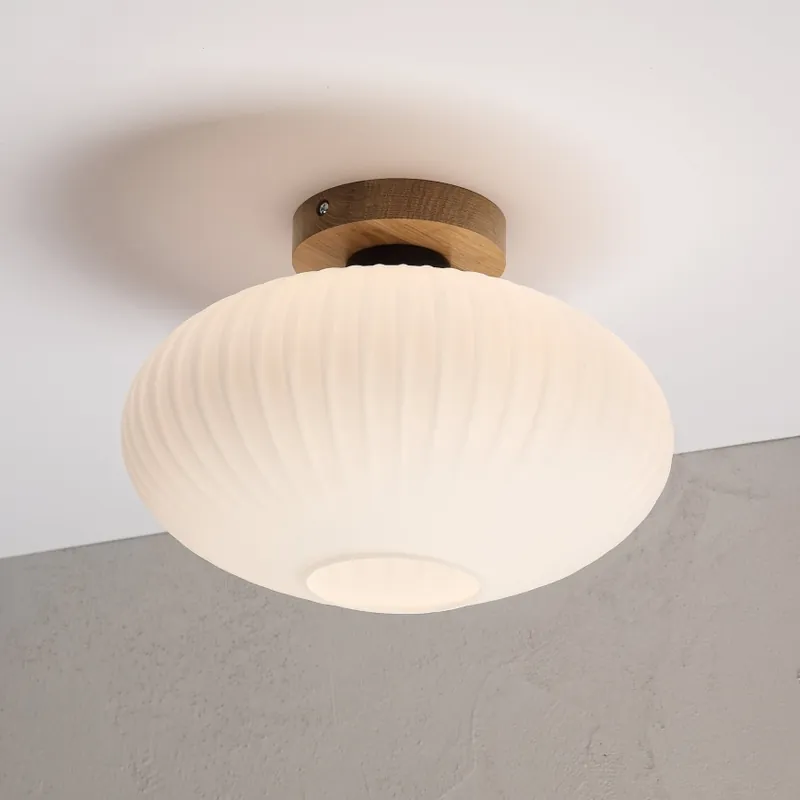Pouze Dnes Stropní svítidlo HARMA WOOD 1xE27/15W/230V dub/bílá pr. 30 cm