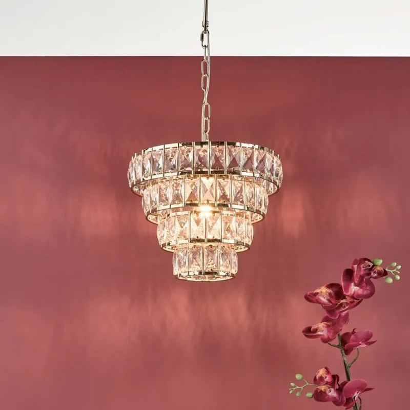 Där Lighting CER0135 - Lustr na řetězu CERYS 1xE27/60W/230V zlatá Oblíbený