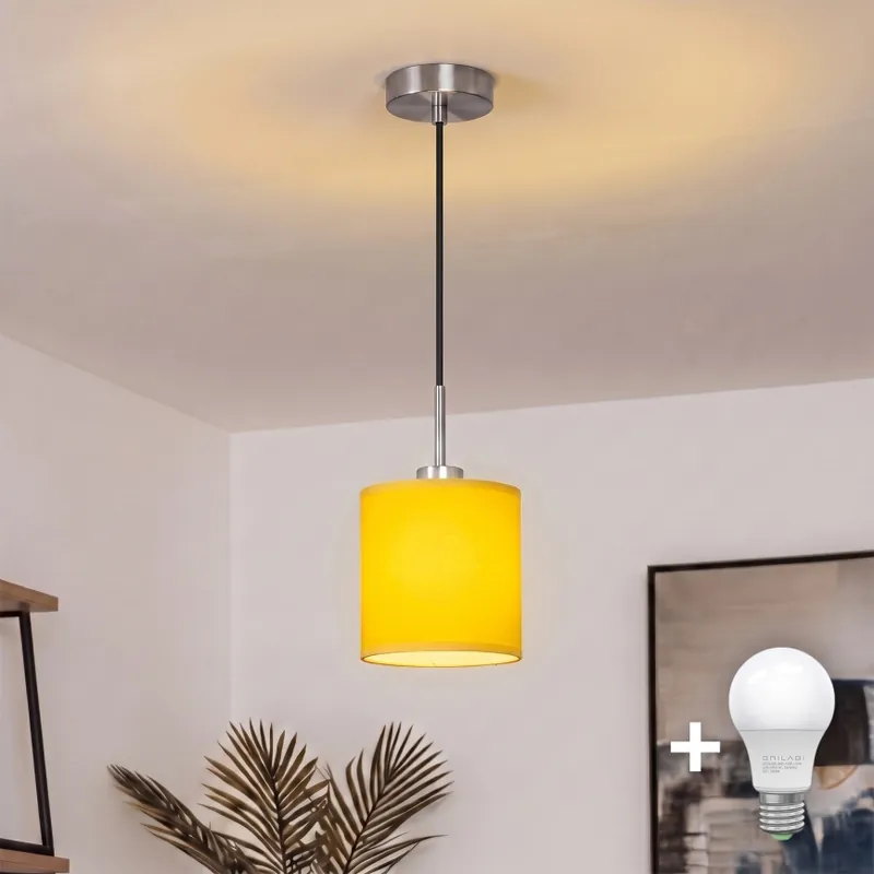 Brilagi - LED Lustr na lanku NUBILA 1xE27/60W/230V pr. 14 cm černá/žlutá Cenová Bomba