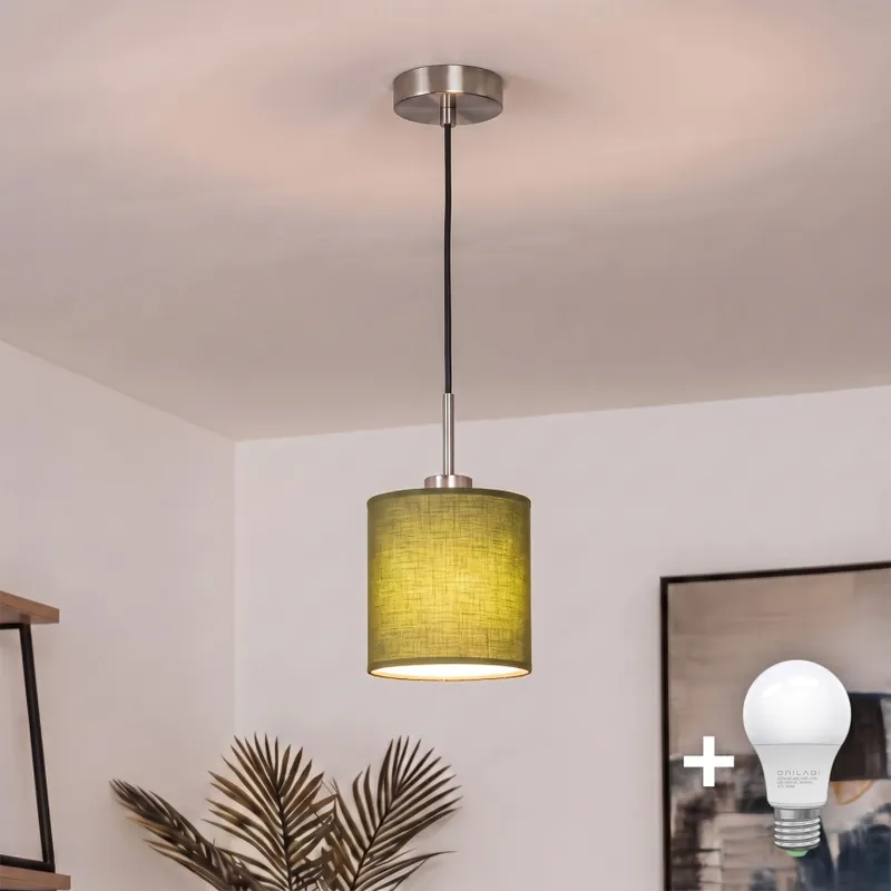 Pouze Dnes Brilagi - LED Lustr na lanku NUBILA 1xE27/60W/230V pr. 14 cm černá/zelená