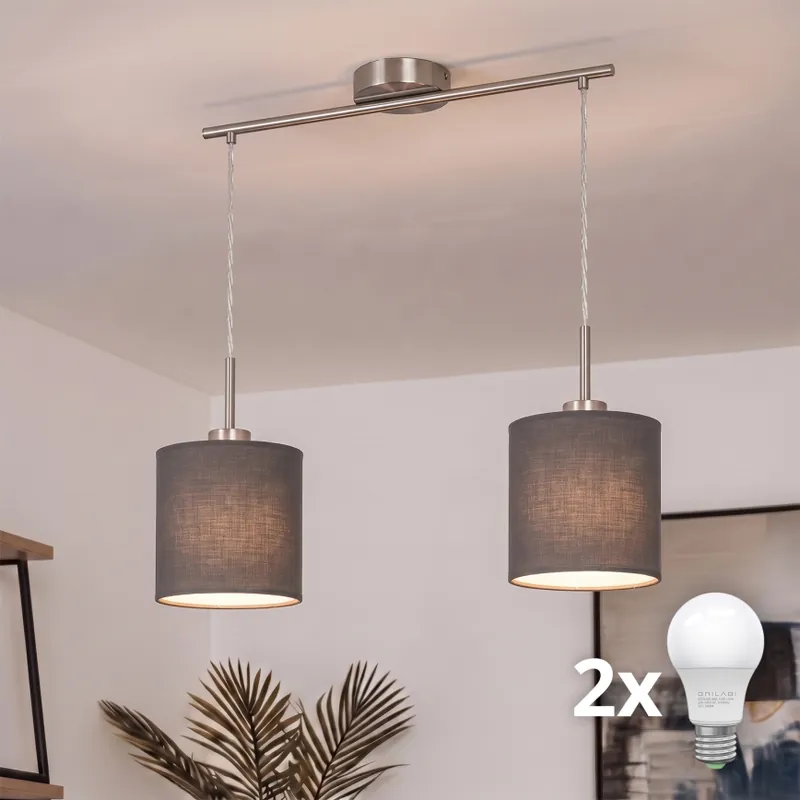 Levný Brilagi - LED Lustr na lanku NUBILA 2xE27/60W/230V antracit