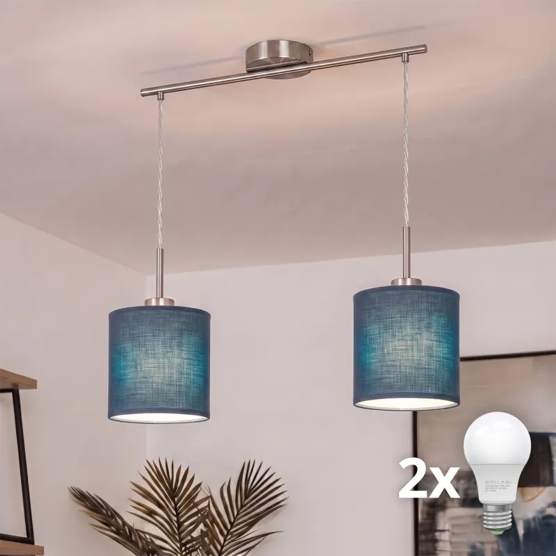 Zlevněný Brilagi - LED Lustr na lanku NUBILA 2xE27/60W/230V tmavě modrá