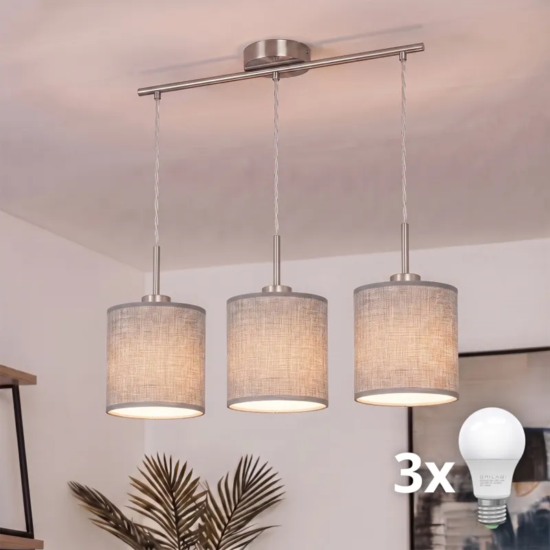 Brilagi - LED Lustr na lanku NUBILA 3xE27/60W/230V šedá Originální