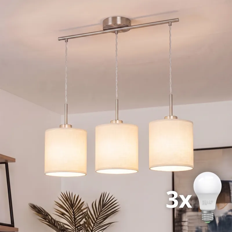 Brilagi - LED Lustr na lanku NUBILA 3xE27/60W/230V krémová Novinka