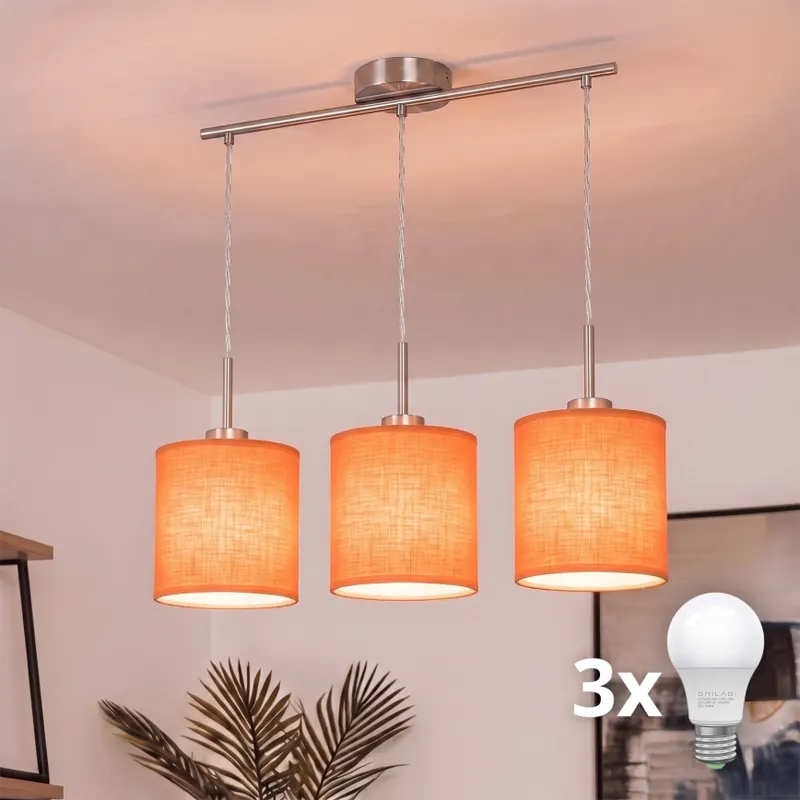 Odeslání Ihned Brilagi - LED Lustr na lanku NUBILA 3xE27/60W/230V oranžová