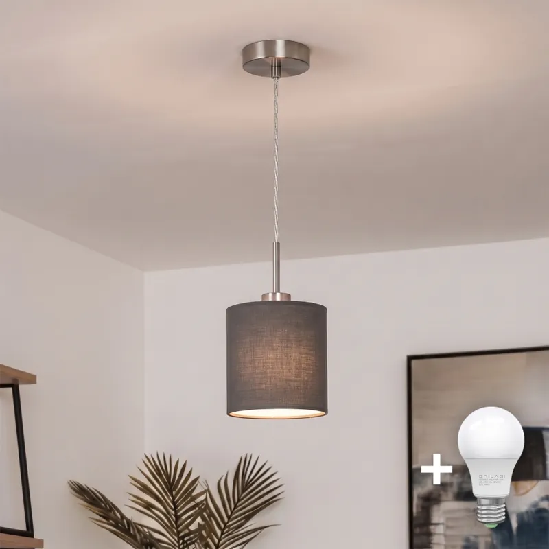 Brilagi - LED Lustr na lanku NUBILA 1xE27/60W/230V pr. 14 cm antracit Sleva