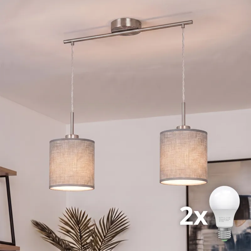 Brilagi - LED Lustr na lanku NUBILA 2xE27/60W/230V šedá Víkendová Akce