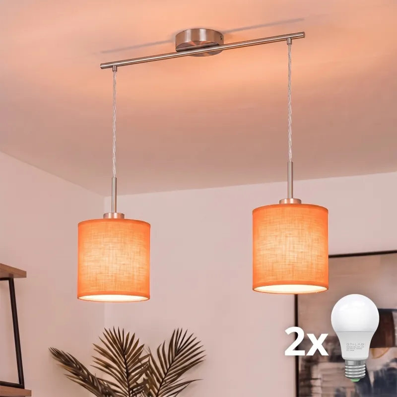 Brilagi - LED Lustr na lanku NUBILA 2xE27/60W/230V oranžová Cenově Výhodný