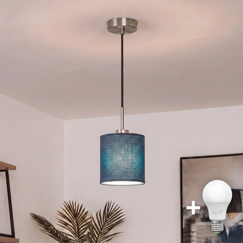 Výprodej Brilagi - LED Lustr na lanku NUBILA 1xE27/60W/230V pr. 14 cm černá/tmavě modrá
