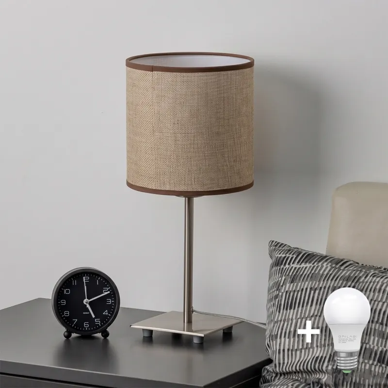 Hit Sezóny Brilagi - LED Stolní lampa NUBILA 1xE27/60W/230V hnědá