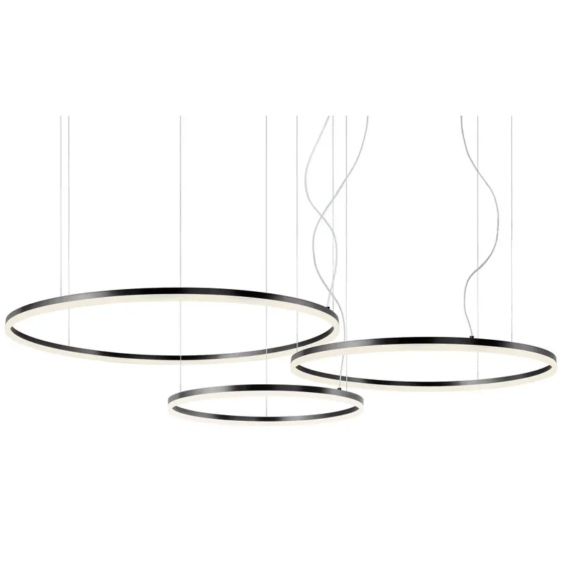 Redo Orbit direct, závěsné kruhové svítidlo, 40,5+55+68W LED 3000K stmívatelné TRIAC, černá, prům. 60+80+100cm Ověřený