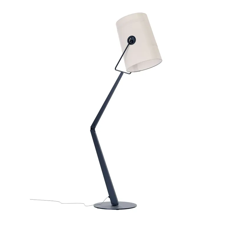 Diesel Fork floor, podlahová lampa z antracitového kovu a béžové tkaniny, 2x25W E14, výška 170,4cm Cenová Bomba