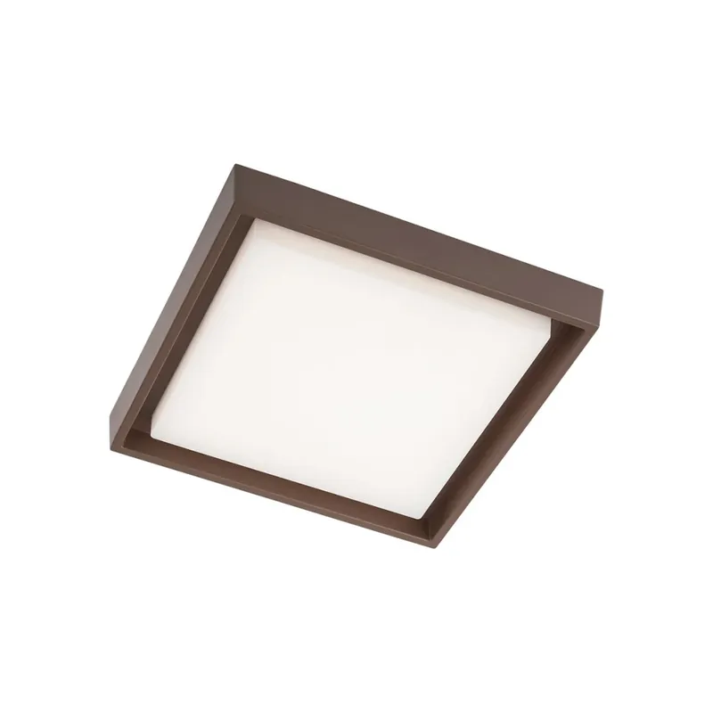Redo Bezel, venkovní stropní svítidlo LED 25W 3000K, rezavohnědá, 27 x 27 cm, IP54 Akce