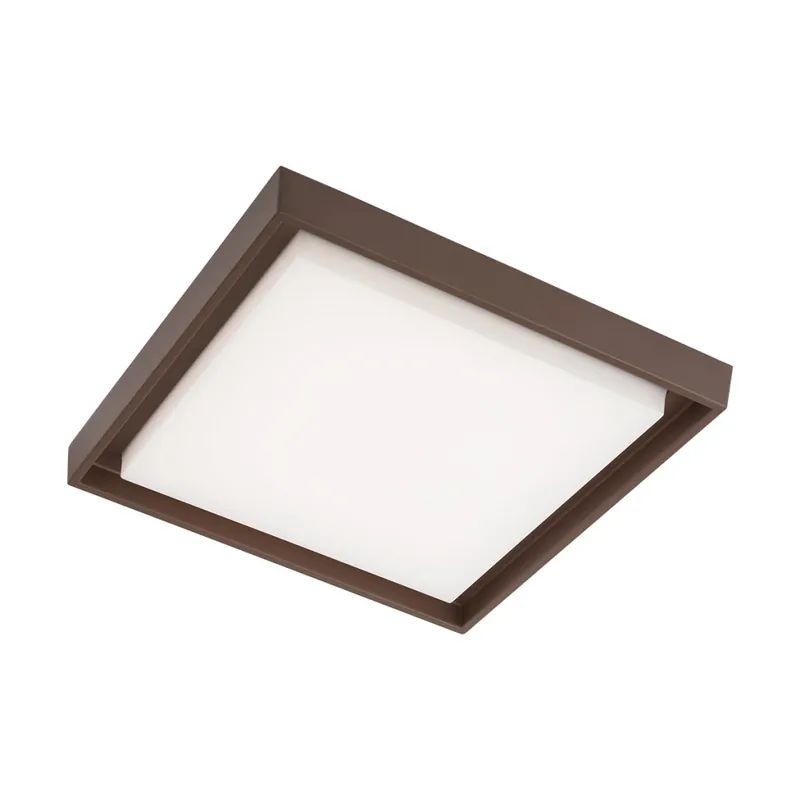 Redo Bezel, venkovní stropní svítidlo LED 30W 3000K, rezavohnědá, 34 x 34 cm, IP54 Časově Omezené