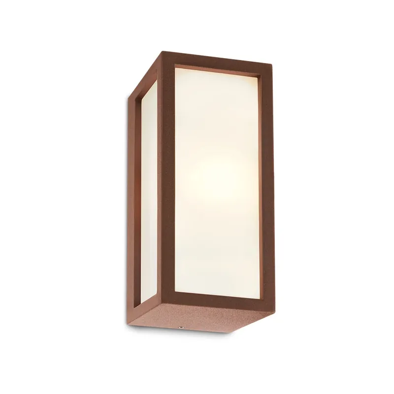 Vrácení Zdarma Redo Brick, rezavohnědé venkovní nástěnné svítidlo 1xE27 23W, šířka 25cm, IP54