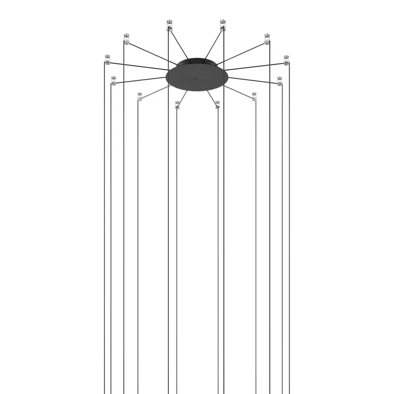Lodes Radial černá kulatá rozeta s bočním vývodem pro 5 - 12 svítidel, průměr 25cm Nejlepší Volba