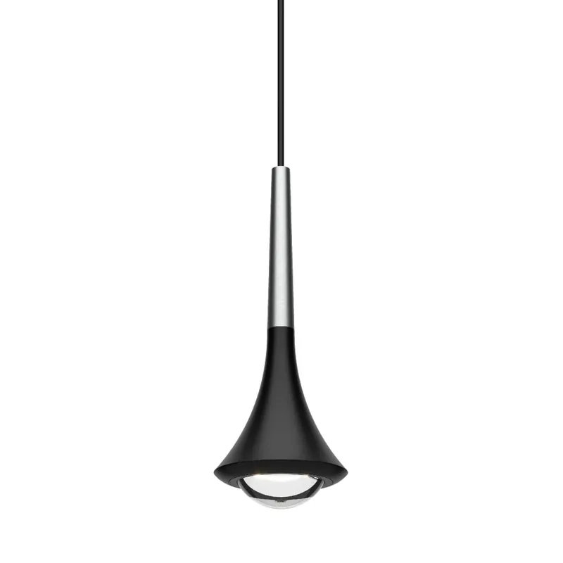 Lodes Rain cluster, závěsné svítidlo ve tvaru kapky černá/broušený chrom, 1x11W LED 2700K stmívatelné, výška 21cm Časově Omezené