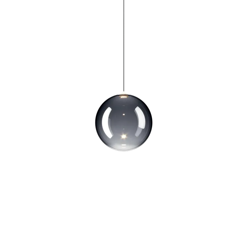 Lodes Random Solo 14, závěs z kouřového foukaného skla, 1x1W LED 2700K, prům.14cm Jen Po Omezenou Doba