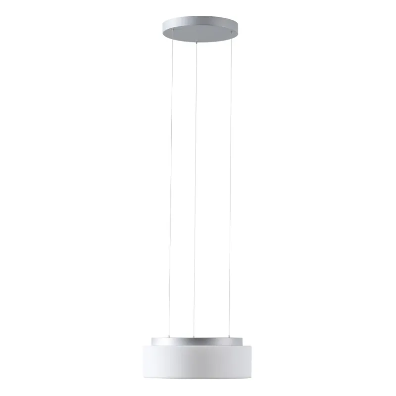 Ověřený Osmont Eris LE2, závěsné svítidlo z triplexového skla se stříbrným závěsem, LED 14W 4000K, IP40, prům. 34cm