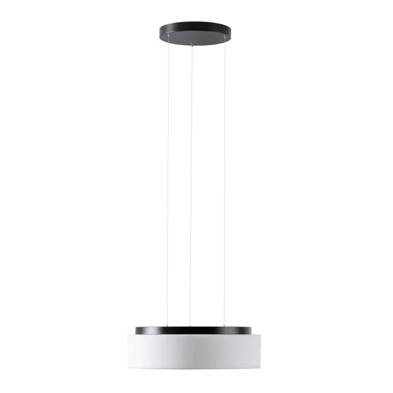 Objednat Nyní Osmont Eris LE3, závěsné svítidlo z triplexového skla s černým závěsem, LED 27W 3000K, IP40, prům. 44,5 cm