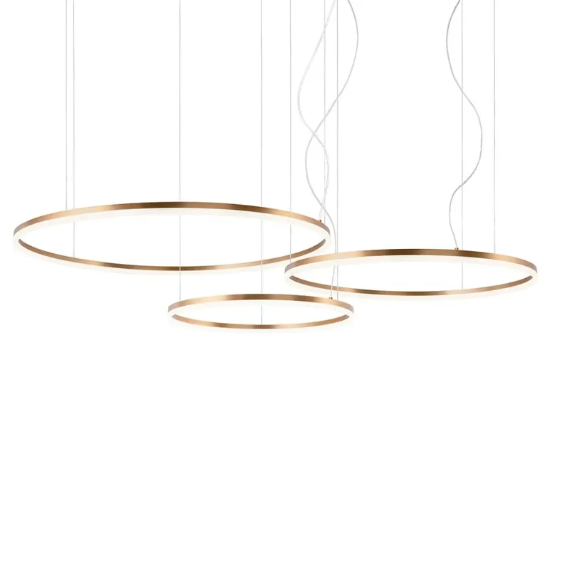 Hit Sezóny Redo Orbit direct, závěsné kruhové svítidlo, 40,5+55+68W LED 3000K DALI, bronz, prům. 60+80+100cm