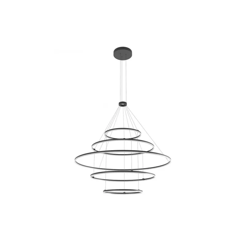 Redo Orbit direct, závěsné kruhové svítidlo, 286W LED 3000K DALI, černá, prům. 150+100+100+60+60cm Bezpečná Platba
