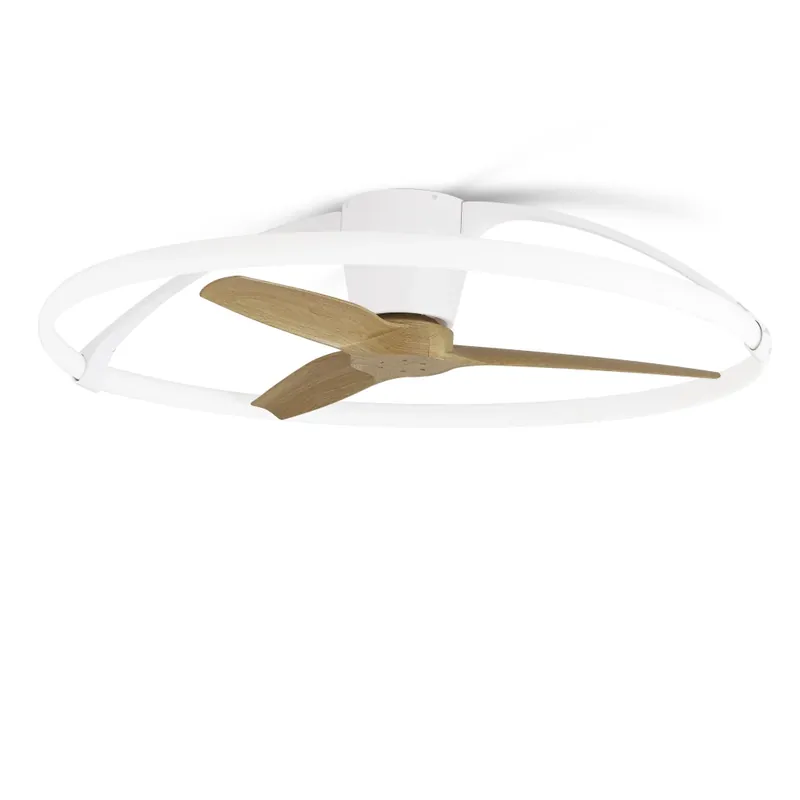 Mantra Nepal, stropní svítidlo s ventilátorem a dálkovým ovladačem, LED 75W 2700K-5000K, dřevo/bílá, průměr 105cm Cenová Bomba