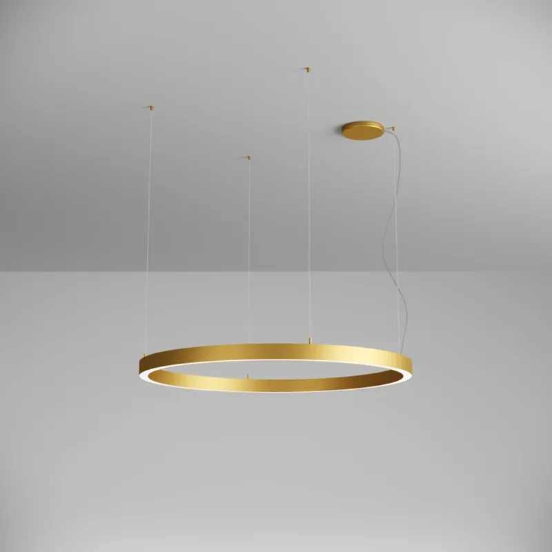 Cenový Hit Arelux Xambit, zlaté závěsné kruhové svítidlo, 75W LED 4000K, prům. 120cm