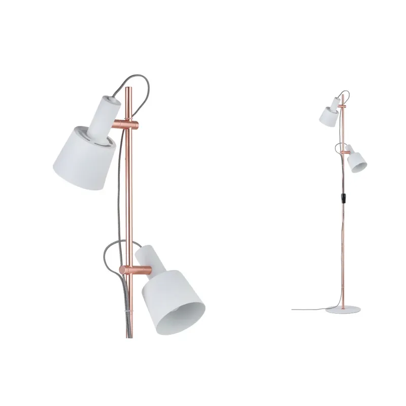 Jen Po Omezenou Doba Paulmann Haldar, stojací lampa 2xE14, bílá/měď, výška 152cm