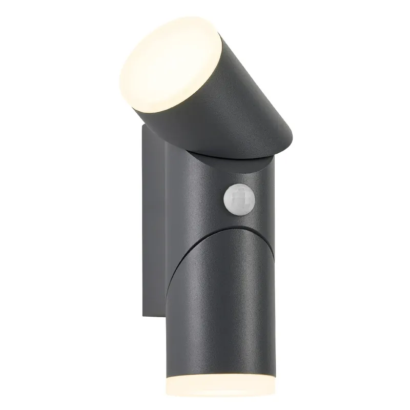 Sezónní Sleva Venkovní válcové nástěnné svítidlo Evo Up/Down LED 12,5W 3000K, otočné, PIR, antracit, IP54