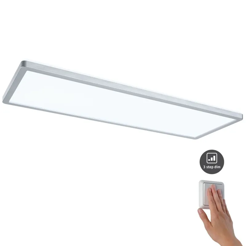 Novinka Paulmann Atria Shine, matně chromové stropní svítidlo s korónou, 22W LED 4000K tříkrokové stmívání, 58x20cm