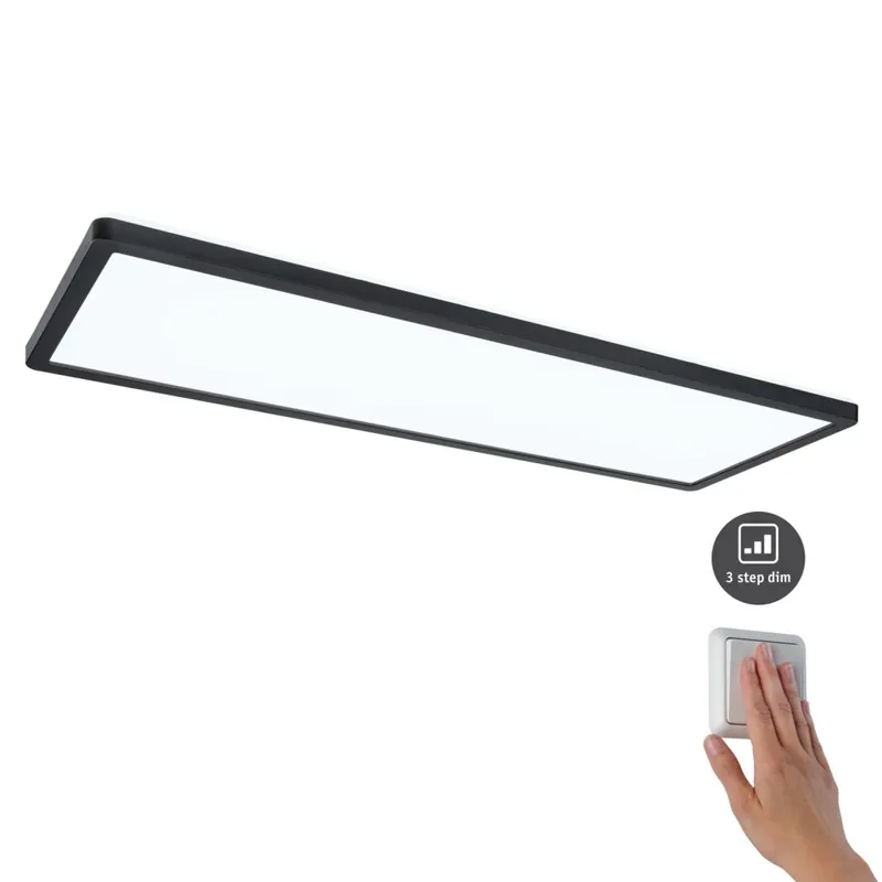 Jen Po Omezenou Doba Paulmann Atria Shine, černé stropní svítidlo s korónou, 22W LED 4000K tříkrokové stmívání, 58x20cm
