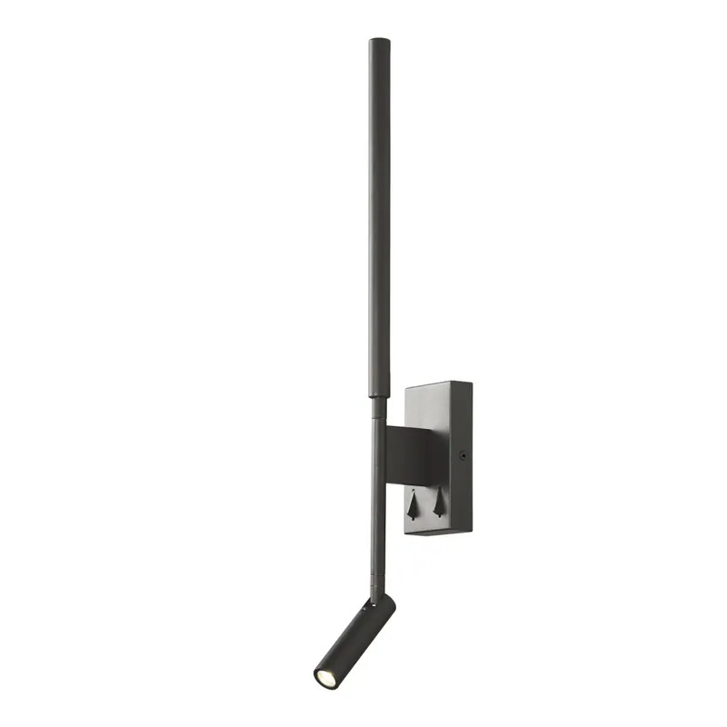 Mantra Torch, černé nástěnné svítidlo k posteli LED 3W+6W 3000K, výška 55cm Speciální Cena