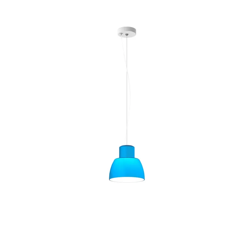 Víkendová Akce Nemo Lorosae, modré závěsné svítidlo se stínidlem ze skla, 1x60W E27, prům. 20cm