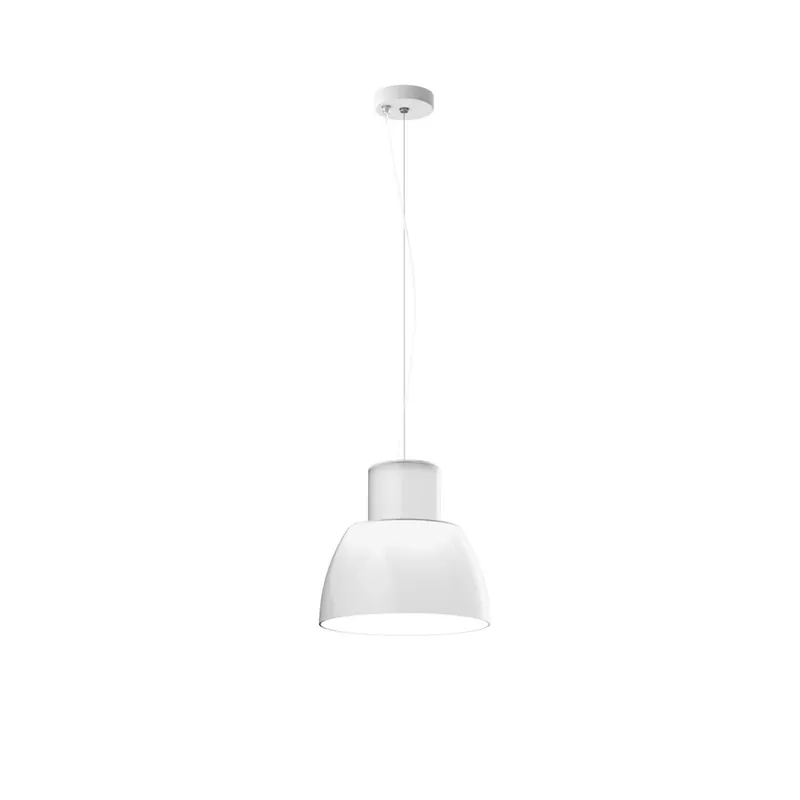 Nemo Lorosae, bílé závěsné svítidlo se stínidlem ze skla, 1x60W E27, prům. 30cm Originální